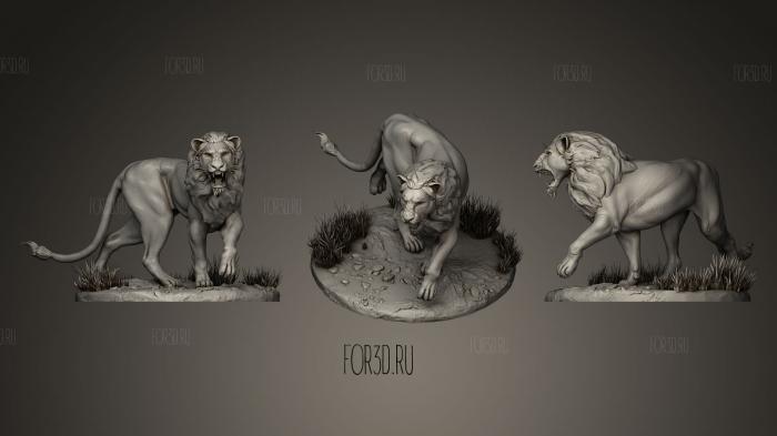 Lion Sculpt stl model for CNC